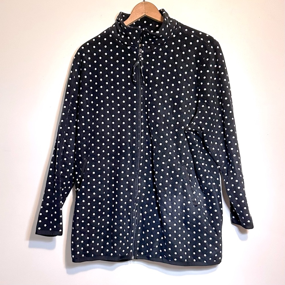Woman Within Sz 1X Polka Dot Fleece Jacket